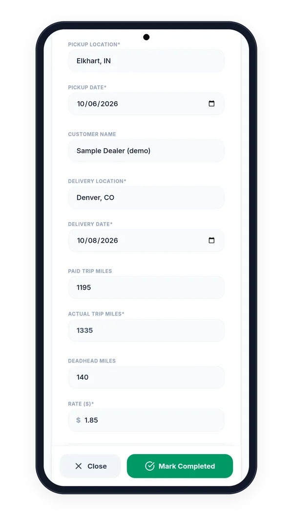 Load entry